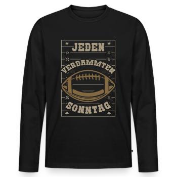 Jeden Sonntag American Football - Männer Premium Bio Langarmshirt - Schwarz - Vorne - Nico (187cm)