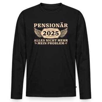 Pensionär 2025 Kollege Abschied Rente - Männer Premium Bio Langarmshirt - Schwarz - Vorne - Nico (187cm)