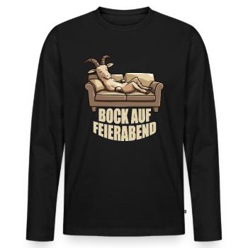Feierabend Freizeit Urlaub Rente Vatertag Lustiges - Männer Premium Bio Langarmshirt - Schwarz - Vorne - Nico (187cm)