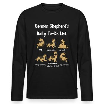 Deutscher Schäferhund - Männer Premium Bio Langarmshirt - Schwarz - Vorne - Nico (187cm)