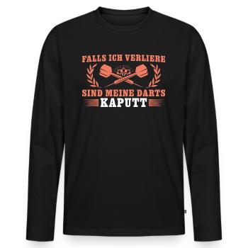 Dart Falls ich verliere sind meine Darts kaputt - Männer Premium Bio Langarmshirt - Schwarz - Vorne - Nico (187cm)