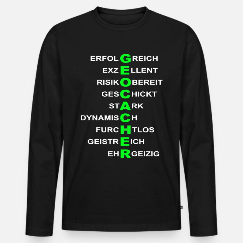 Geocacher Geocaching Geschenke GPS - Männer Premium Bio Langarmshirt - Schwarz