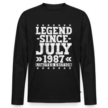 Légende Juillet 1987 Vintage Cadeau d’anniversaire - T-shirt manches longues Premium bio Homme - noir - Devant - Nico (187cm)