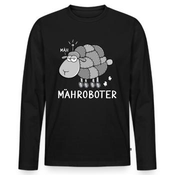 Mähroboter - Männer Premium Bio Langarmshirt - Schwarz - Vorne - Nico (187cm)