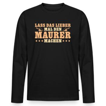 Handwerk Meister Maurer Geschenk - Männer Premium Bio Langarmshirt - Schwarz - Vorne - Nico (187cm)