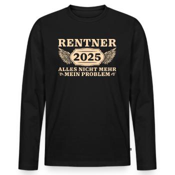 Rentner 2025 Kollege Abschied Rente Geschenkidee - Männer Premium Bio Langarmshirt - Schwarz - Vorne - Nico (187cm)