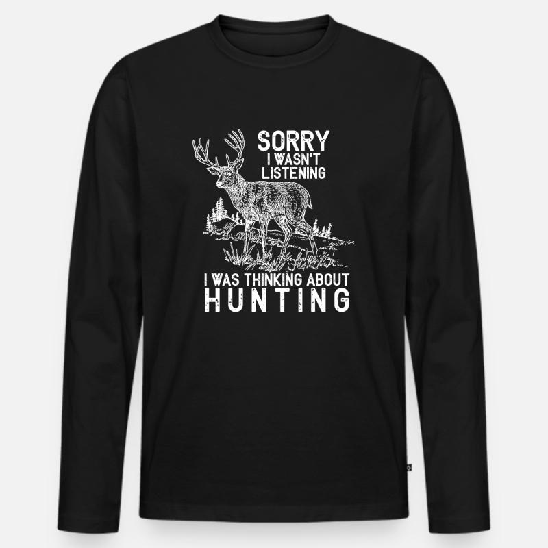 Jagen - Männer Premium Bio Langarmshirt - Schwarz
