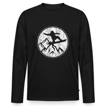 Snowboard - Snowboarding Gift - Men's Premium Organic Long Sleeve Shirt - black - Front - Nico (187cm)