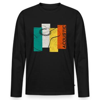 Acoustic guitar - Men's Premium Organic Long Sleeve Shirt - black - Front - Nico (187cm)