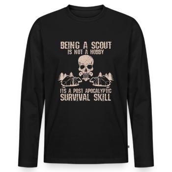 Boy Scout - Scout Gift - Men's Premium Organic Long Sleeve Shirt - black - Front - Nico (187cm)