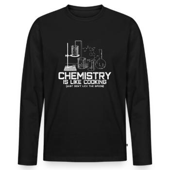 Chemistry - Chemist Nerd Student Funny Gift - Men's Premium Organic Long Sleeve Shirt - black - Front - Nico (187cm)