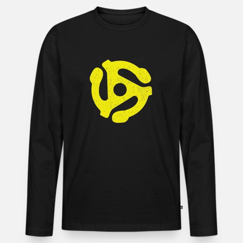 Vinyl - Männer Premium Bio Langarmshirt - Schwarz
