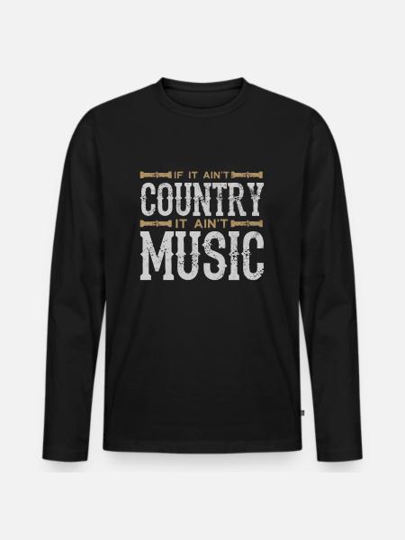 Country Musik - Männer Premium Bio Langarmshirt - Schwarz