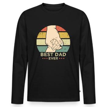 BEST DAD BESTER PAPA Vater Vatertag - Männer Premium Bio Langarmshirt - Schwarz - Vorne - Nico (187cm)