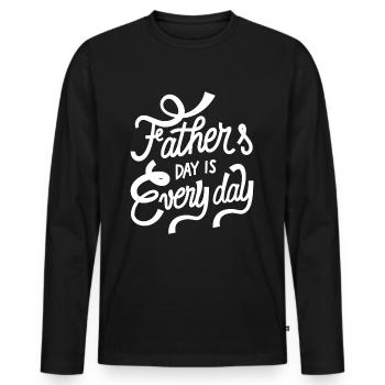 Fathers Day is every Day best Father - Männer Premium Bio Langarmshirt - Schwarz - Vorne - Nico (187cm)
