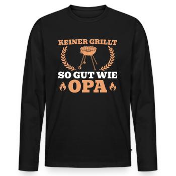 Grillen Keiner grillt so gut wie Opa - Männer Premium Bio Langarmshirt - Schwarz - Vorne - Nico (187cm)