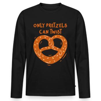 Pretzels Pretzel Funny - Men's Premium Organic Long Sleeve Shirt - black - Front - Nico (187cm)