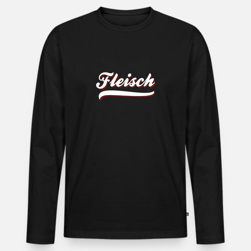 Fleisch - Männer Premium Bio Langarmshirt - Schwarz