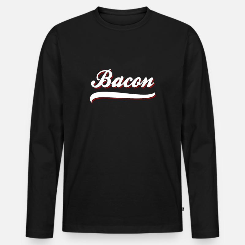 Bacon Schinken Speck - Männer Premium Bio Langarmshirt - Schwarz