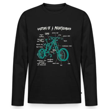 Anatomie d'un VTT VTT - T-shirt manches longues Premium bio Homme - noir - Devant - Nico (187cm)