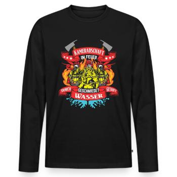 Feuerwehr Feuerwehrmann Freiwillige - Männer Premium Bio Langarmshirt - Schwarz - Vorne - Nico (187cm)