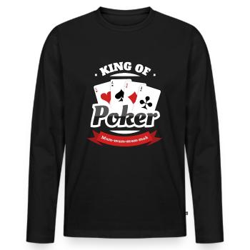 King of Poker Pokerface - T-shirt manches longues Premium bio Homme - noir - Devant - Nico (187cm)