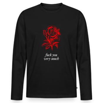 Fuck You Very Much - Männer Premium Bio Langarmshirt - Schwarz - Vorne - Nico (187cm)