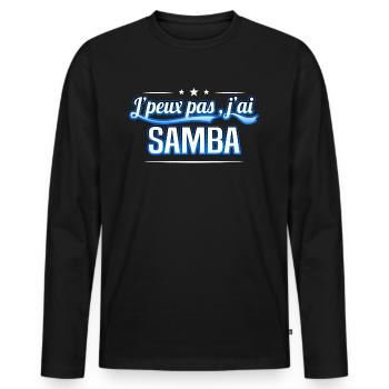 Samba - j'peux pas , j'ai Samba - T-shirt manches longues Premium bio Homme - noir - Devant - Nico (187cm)