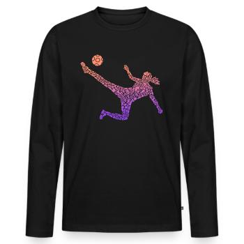 Joueuse de football Filles Joueuse de soccer - T-shirt manches longues Premium bio Homme - noir - Devant - Nico (187cm)