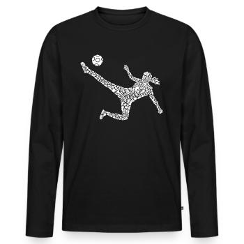 Joueuse de football Filles Joueuse de soccer - T-shirt manches longues Premium bio Homme - noir - Devant - Nico (187cm)