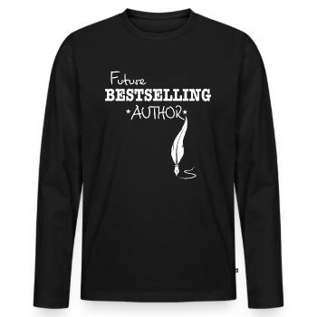 Future bestselling author - Men's Premium Organic Long Sleeve Shirt - black - Front - Nico (187cm)