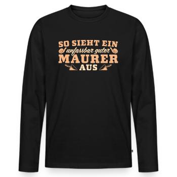 Maurermeister Unfassbar guter Maurer - Männer Premium Bio Langarmshirt - Schwarz - Vorne - Nico (187cm)