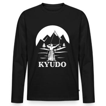 Kyudo - Männer Premium Bio Langarmshirt - Schwarz - Vorne - Nico (187cm)