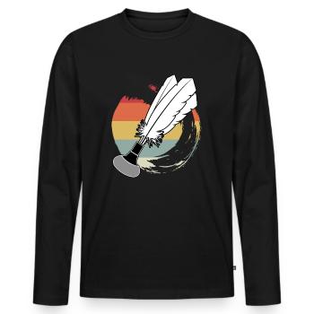 Indiaca Volleyball Vintage South America - Men's Premium Organic Long Sleeve Shirt - black - Front - Nico (187cm)