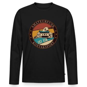 Amateurfunk ist Kontaktsport Geschenkidee - Männer Premium Bio Langarmshirt - Schwarz - Vorne - Nico (187cm)