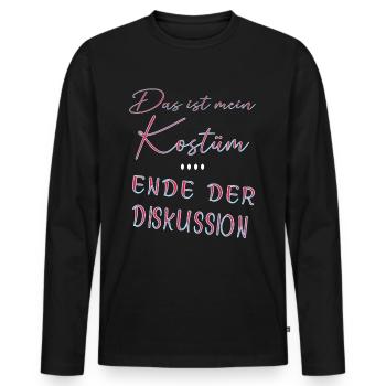 Das ist mein Kostüm I Karneval Faschingsmuffel - Männer Premium Bio Langarmshirt - Schwarz - Vorne - Nico (187cm)