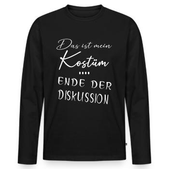 Das ist mein Kostüm I Karneval Faschingsmuffel - Männer Premium Bio Langarmshirt - Schwarz - Vorne - Nico (187cm)