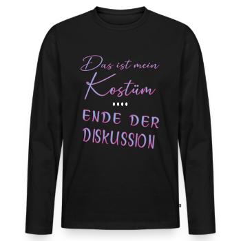 Das ist mein Kostüm I Karneval Faschingsmuffel - Männer Premium Bio Langarmshirt - Schwarz - Vorne - Nico (187cm)
