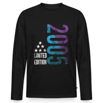 2005 Limited Edition 18. Geburtstag Outfit deko - Männer Premium Bio Langarmshirt - Schwarz - Vorne - Nico (187cm)