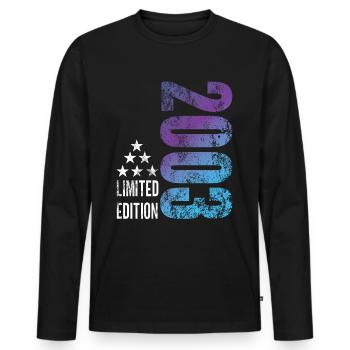 Edition Limitée 20th Anniversary Vintage 2002 - T-shirt manches longues Premium bio Homme - noir - Devant - Nico (187cm)