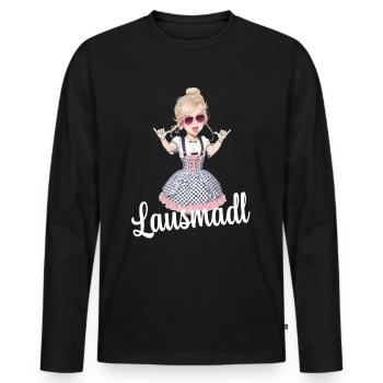 Lausmadl Dirndel ersatz Kostüm Bayrisch Spruch - Männer Premium Bio Langarmshirt - Schwarz - Vorne - Nico (187cm)