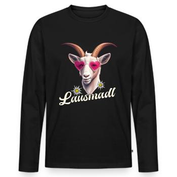Lausmadl Dirndel Ersatz Kostüm Bayrisch Spruch - Männer Premium Bio Langarmshirt - Schwarz - Vorne - Nico (187cm)