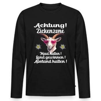 Lausmadl Dirndel Ersatz Humor lustiger Spruch - Männer Premium Bio Langarmshirt - Schwarz - Vorne - Nico (187cm)