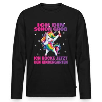 Kindergarten Child 2024 Kita Start Start - Men's Premium Organic Long Sleeve Shirt - black - Front - Nico (187cm)