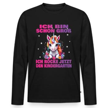 Kindergarten Child 2024 Kita Start Start - Men's Premium Organic Long Sleeve Shirt - black - Front - Nico (187cm)