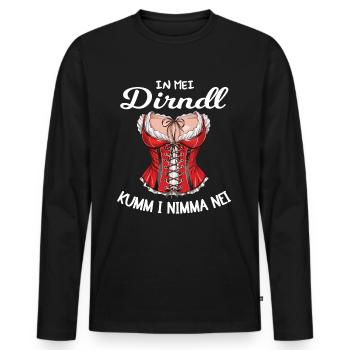 Trachten Dirndl Lausmadl Damen Ersatz Bayern - Men's Premium Organic Long Sleeve Shirt - black - Front - Nico (187cm)