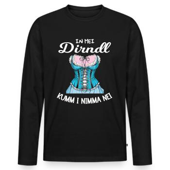 Trachten Dirndl Lausmadl Damen Ersatz Bayern - Men's Premium Organic Long Sleeve Shirt - black - Front - Nico (187cm)
