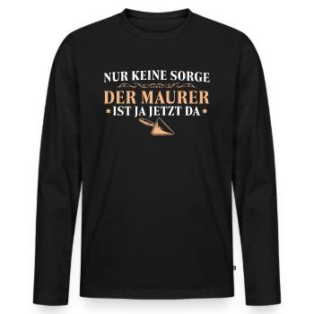 Maurer ist ja jetzt da Handwerker - Männer Premium Bio Langarmshirt - Schwarz - Vorne - Nico (187cm)