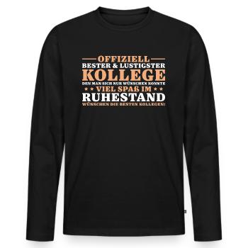 Ruhestand Bester Kollege Abschied Rente - Männer Premium Bio Langarmshirt - Schwarz - Vorne - Nico (187cm)