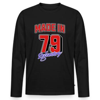 Made in 79 – Design vintage d’anniversaire légendaire - T-shirt manches longues Premium bio Homme - noir - Devant - Nico (187cm)